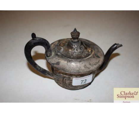 A silver bachelors teapot 