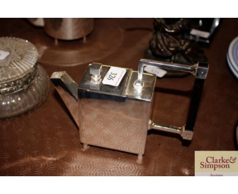 A plated teapot in the style of Dr Christopher Dresser
