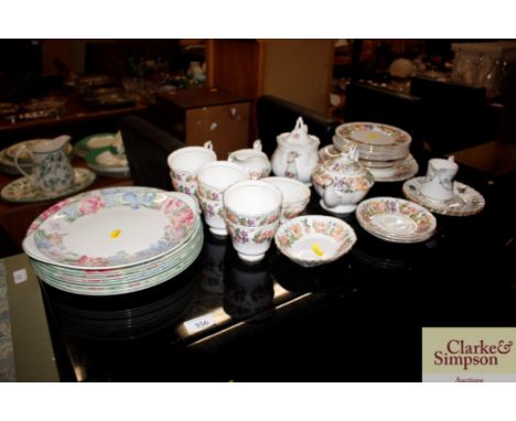 A Paragon bone china tea set and a quantity of Royal Albert plates