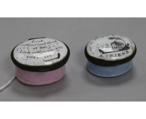 Two enamel patch boxes