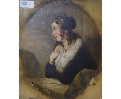 Joseph Turner, oil on canvas, Portrait of Catherine Jeylon monogrammed and dated 1652 to the front, inscribed verso and dated
