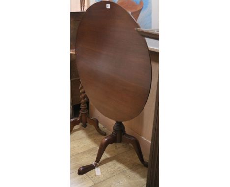 A mahogany bird cage tilt top tripod table W.79cm