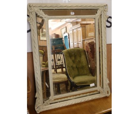 A painted frame cushion mirror W.85cm