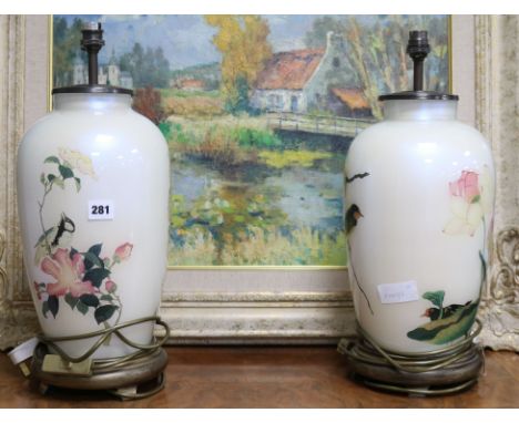 Two Chinese glass lamp bases
