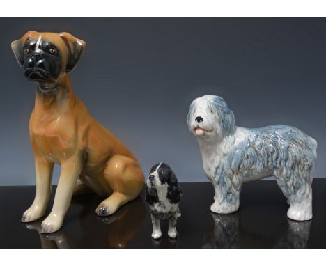 Beswick model of a Terrier, Forestedge Foxglove, 12cm, a Beswick model of a Dalmation, Bulldog and a Spaniel together with ot