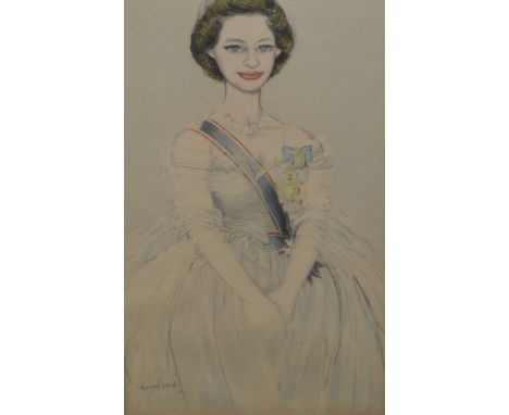 After Ronald Searle, Princess Margaret, colour print, 34cm x 20cm and three others (4).