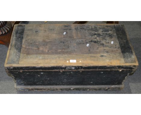 Pine carpenters chest, part mahogany fitted with a collection of hand tools.