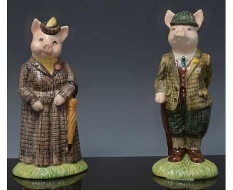 Pair of Beswick figures, Gentleman Pig and Lady Pig, 15cm.