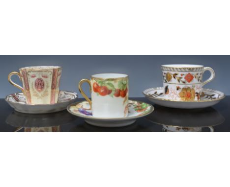 Three Royal Crown Derby coffee cans and saucers, Imari pattern, No. 962 and six other coffee cans and saucers (18).