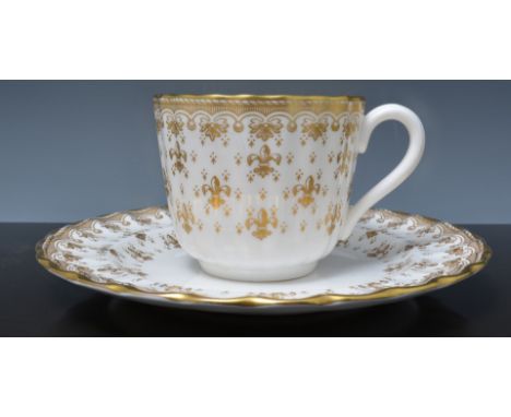 Spode bone china tea set, Fleur de Lys pattern.