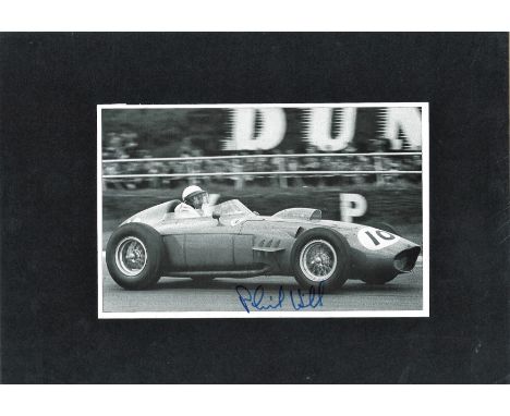 Motor Racing Phil Hill 12x8 overall 5x8 mounted signed b/w photo. Philip Toll Hill Jr. (April 20, 1927 - August 28, 2008) was