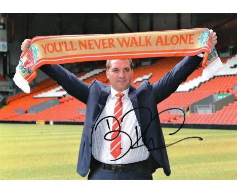 Football Brendan Rogers 12x8 signed colour photo pictured when Manager of Liverpool. Brendan Rodgers (born 26 January 1973) i