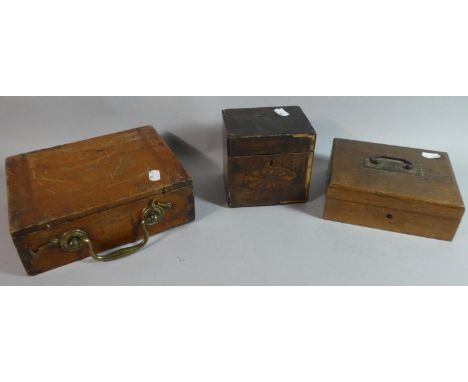 A 19th Century Tea Caddy for Restoration and Two Edwardian Wooden Boxes 