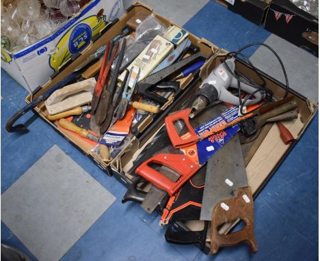 Two Boxes of Workshop Tools to Include Saws, Nips etc 