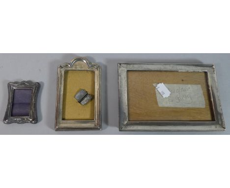 A Collection of Three Silver Mounted Rectangular Easel Back Photoframes, Various Hallmarks 