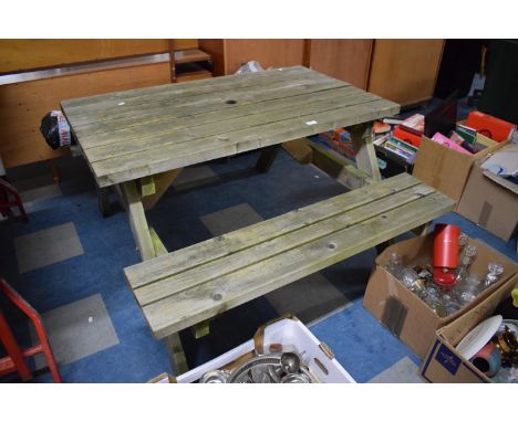 A Wooden Picnic Bench, 120cm Wide 