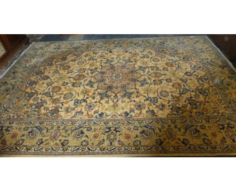 A Fine Handmade Persian Kashan Carpet Square, 340cm x 248cm 