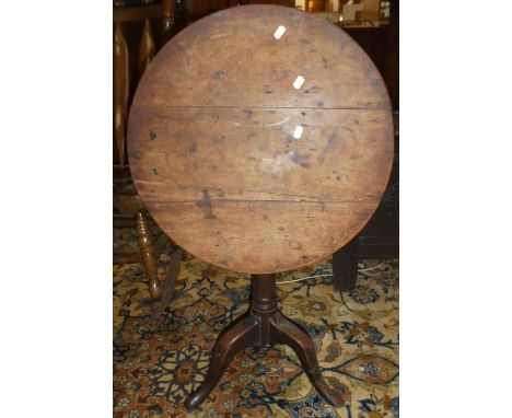 A 19th Century Mahogany Snap Top Tripod Table, 56cm Diameter 