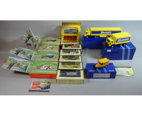 A Collection of Fifteen Boxed Diecast Toys to Include Yorkshire Tea, Weetabix, Maisto etc 