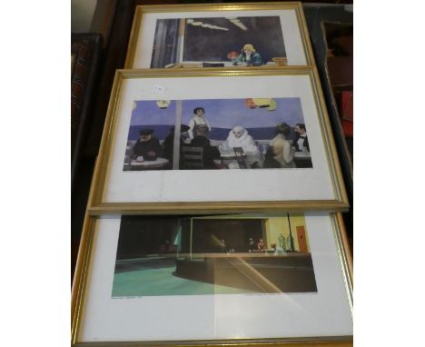Three Framed American Prints After Edward Hopper 