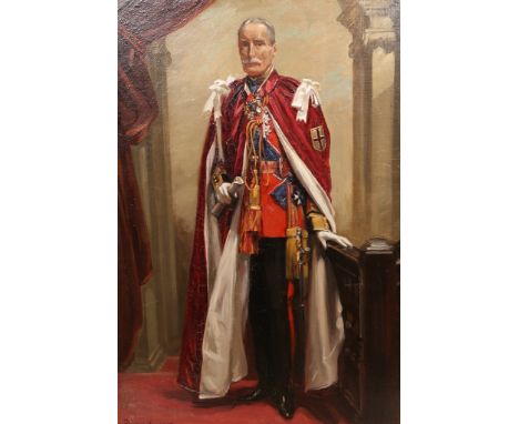 Nestor Cambier (1879-1957), Portrait of General Sir Douglas Dawson, full length, in uniform for the Order of the Garter, sign