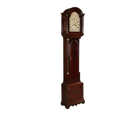 A mahogany eight day longcase clock, signed D Becquet, London, the four pillar rack and bell striking movement with 12" paint