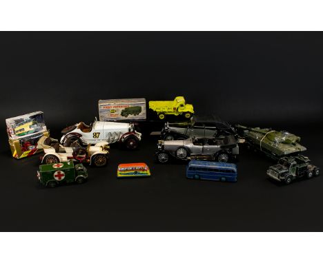 Diecast Model Car Interest. To Include Dinky Supertoys 622 10-Ton Army Truck, Burago Mercedes Benz, Franklin Mint 1925 Rolls-