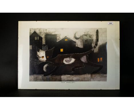 Massimo Gatto by Rosina Wachtmeister Foil Print 15 x 22 Inches  