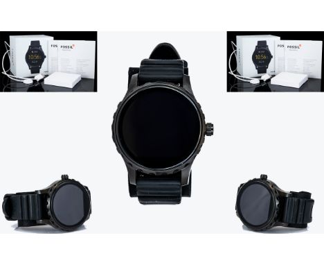 Fossil Q Marshal Android Wear Gen 2 Black Silicone Multi-Function Touchscreen Smart Watch. FTW 2107, Special Features, Displa