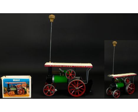 Mamod - Working Model Steam Tractor with Accessories, In Black, Green and Red Colour way. Comes with Original Box. Size 7 Inc