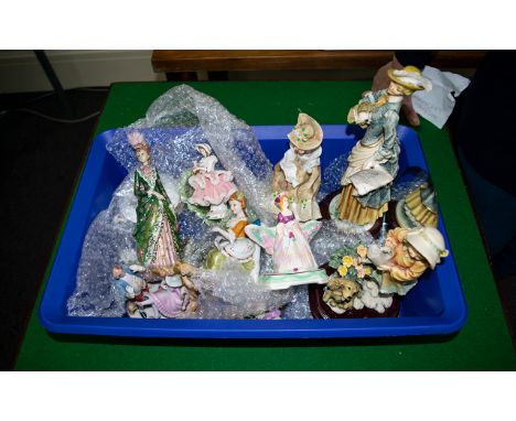 A Collection Of Assorted Pottery Including Mainly Lady Figurines, Modern And Vintage. Please See Accompanying Image.