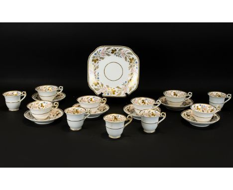 Part Tea Set (18) pieces in total. To include sandwich plate, 6 cups and saucers and 5 small coffee cups.
