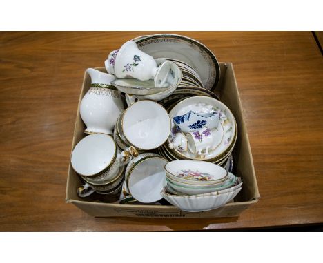 A Box Of Pottery - To Include Plates, Jugs, Cups And Saucers Etc. Please See Accompanying Image.