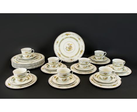 Royal Doulton Part Dinner Service - Hamilton Set. Comprising Eight Cups And Saucers And side Plates. And Eight Dinner Plates.