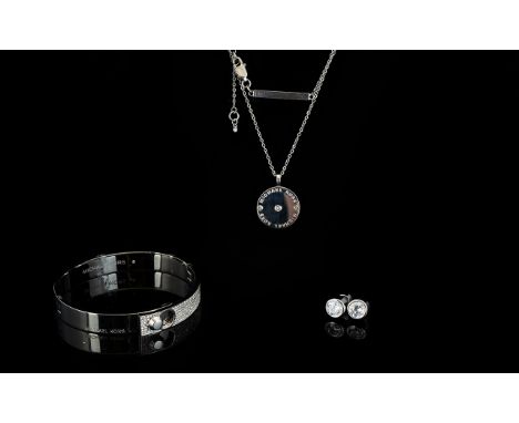 A Collection Of Michael Kors Silver Tone And Crystal Set Jewellery Three items in total, each in brand new, unworn condition,
