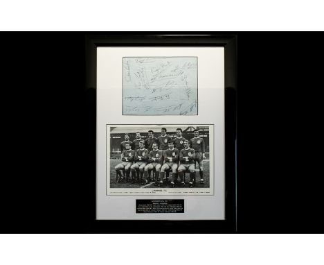 Liverpool F.C Autographs Interest. A rare group of fourteen autographs from players at the club from 1957-1978. Well presente