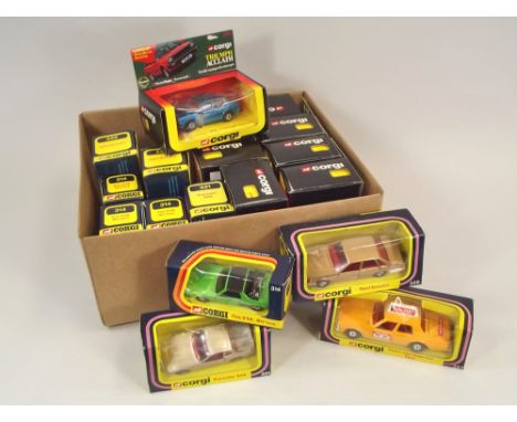 CORGI. Unopened ex-shop stock. Seventeen Corgi models all mint, original boxes. Model numbers: 924 gold version(2), 314(4), 3