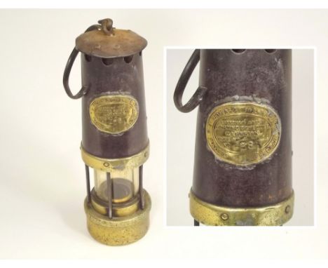MINER'S LAMP. A Welsh miner's lamp by Thomas &amp; Williams Ltd., Abedare.