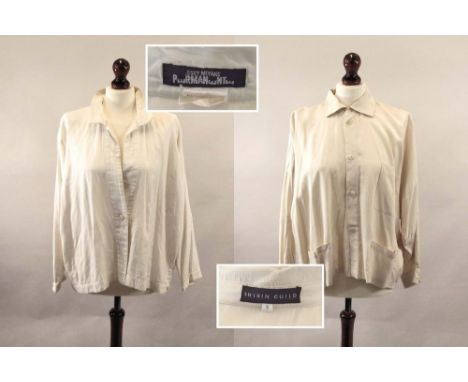 ISSEY MIYAKE ETC. A cotton shirt by Issey Miyake &amp; a silk jacket/blouse by Shirin Guild. Note: These garments were former