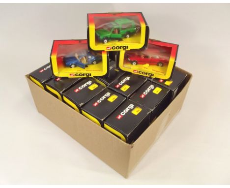 CORGI. Unopened ex-shop stock. Seventeen Corgi models all mint, original boxes. Model numbers: 345(5), 373(6) &amp; 457(6). S