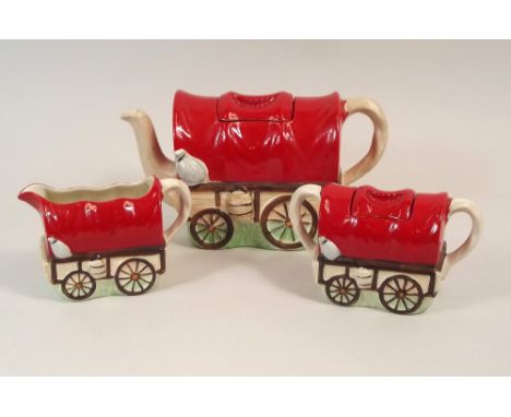 SADLER TEA SERVICE. A Sadler 'Wagon Train' tea service.
