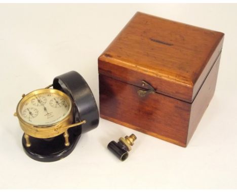 ANEMOMETER. An anemometer, the mahogany box stamped 'Standard'.