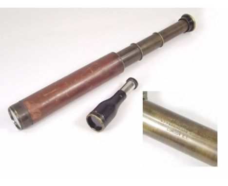 TELESCOPE ETC. A Broadhurst Clarkson &amp; Co. Ltd., 3-draw telescope &amp; a monocular.