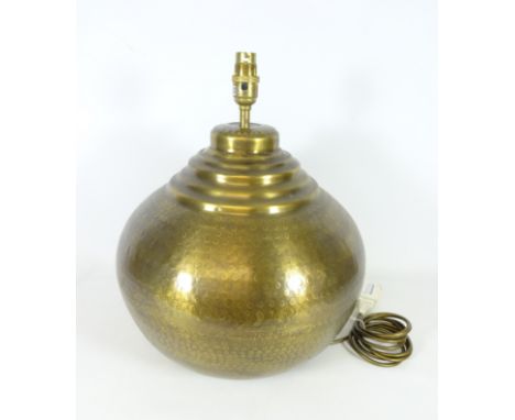 Brushed brass metal table lamp, H34cm excluding fitting (This item is PAT tested - 5 day warranty from date of sale)