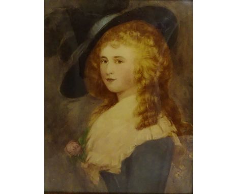 Bust Portrait of a Lady, late Victorian crystoleum 24cm x 19cm   Condition Report   Click here for further images, condition,