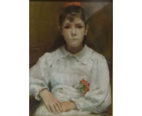 Portrait of a Girl, early 20th Century pastel signed E E Cusins 58cm x 42cm   Condition Report   Click here for further image