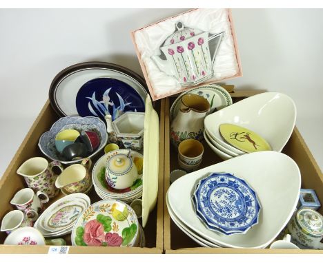 Chanticleer ware 'Belle Fiore' pottery, large Royal Doulton plate, Poole pottery, oriental and decorative ceramics in two box