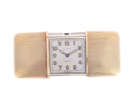 *DESCRIPTION CHANGE* MOVADO - an Art Deco Swiss *18ct Gold* and silver-gilt Ermeto chronometre self-winding travelling purse 