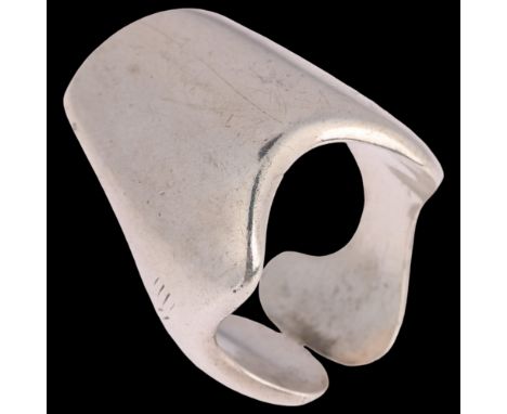 JACOB HULL - a Danish modernist sterling silver abstract ring, setting height 24.6mm, size R, 18.3g . Condition Report:No dam