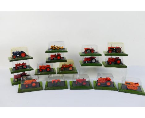 Hachette Partworks - 16 x boxed tractor models in 1:76 and 1:43 scales including Renault R3042, Allis-Chalmers WC, Someca DA5